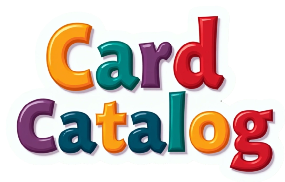 Multicolored words "Card Catalog"